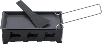 ViaGasaFamido Carbon Steel Grilling Tool Set - Non-Stick Cheese Pot with Foldable Handle