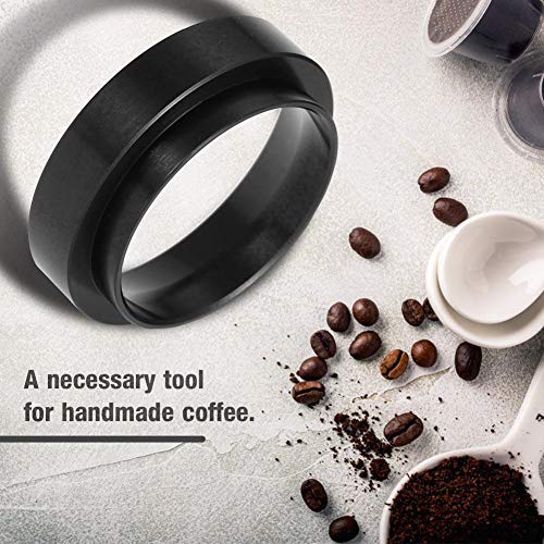 Fdit Espresso Dosing Funnel, Aluminum Coffee Dosing Ring Replacement for 58mm Portafilters (Black)