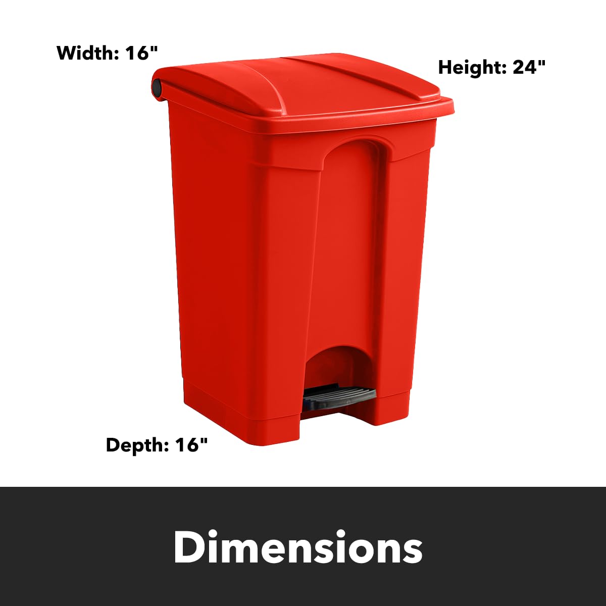 Zedfire [Red] Step-On 12-Gallon Trash Can - Compatible with Biohazard Waste Bags, Ideal for Medical/Lab/Hospital Use (12 Gallon)
