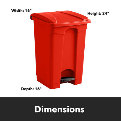 Zedfire [Red] Step-On 12-Gallon Trash Can - Compatible with Biohazard Waste Bags, Ideal for Medical/Lab/Hospital Use (12 Gallon)