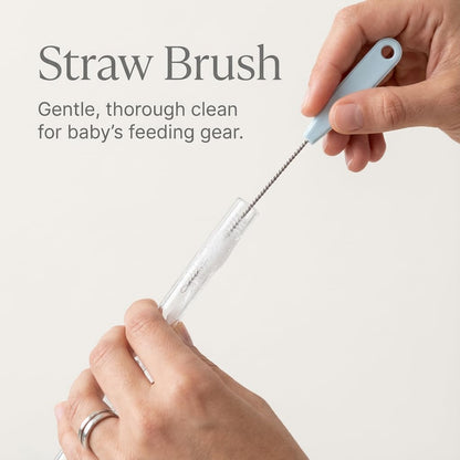 Ariseno 5-in-1 Baby Bottle Cleaner Set, Including Nylon & Silicone Bottle Brush, Cap, Straw & Nipple Brushes, BPA-Free (Grey)