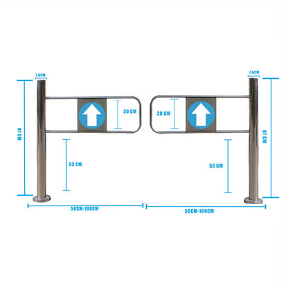Stainless Steel Automatic Turnstile Gate - One-Way Access Control Barrier for Supermarkets, Retail Stores, and Public Areas - Enhanced ty Solution for Seamless Entry