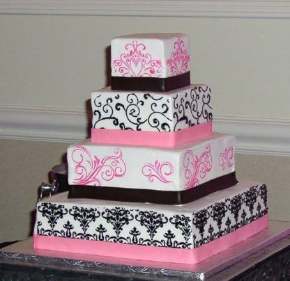 Designer Stencils C480 Five Scroll Cake Stencil Set, Beige/Semi-Transparent