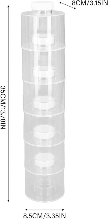Atyhao Portable Spice Rack, Transparent Spice Storage Box, 6pcs Stackable Seasoning Pot for Kitchen