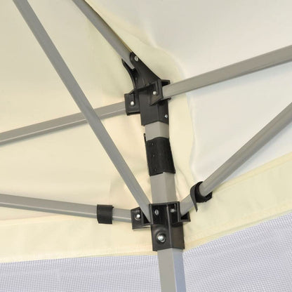 Hexagonal Gazebo Cream White, 11.8x11.8x9.2 ft Outdoor Canopy Tent with Mesh Sidewalls, Portable Pop Up Patio Shelter for Parties, Weddings, Backyard Events Outdoor Structures