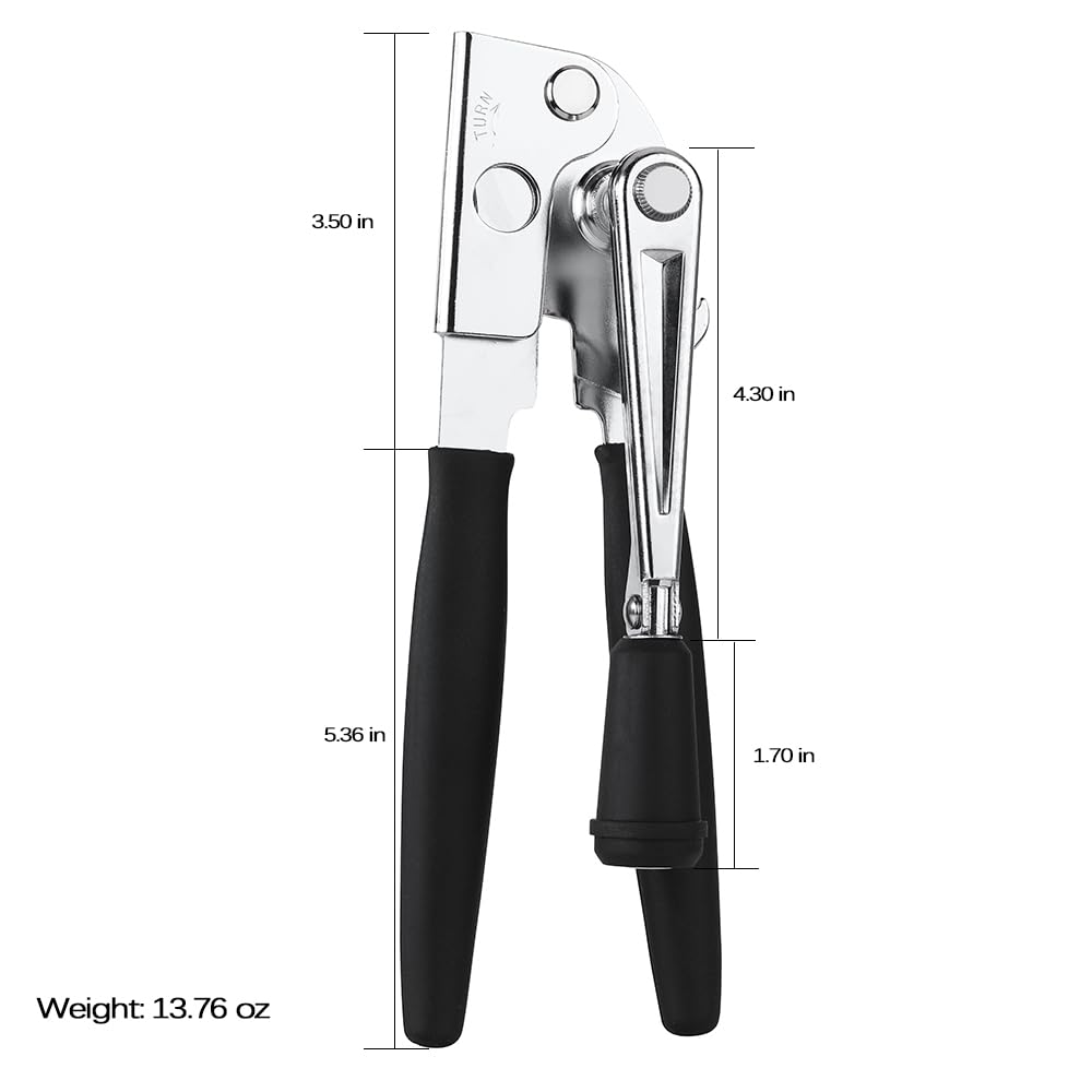 Manual Can Opener,Easy-Grip Hand Crank Can Opener for Seniors & Arthritis - Ergonomic Manual Opener, Heavy Duty for Large Cans, Safe & Comfortable Use at Home or Restaurant