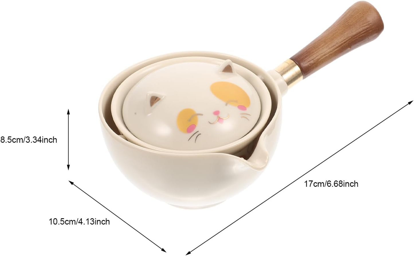 Hemoton Chinese Tea Set, Portable Gongfu Tea Set, Ceramic Tea Kettle, 360° Rotation Tea Maker, Porcelain Tea Dispenser