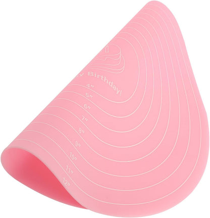 Silicone Baking Mat with Measurements for Cake Turntable, Non-Stick Heat Resistant Pastry Baking Sheet