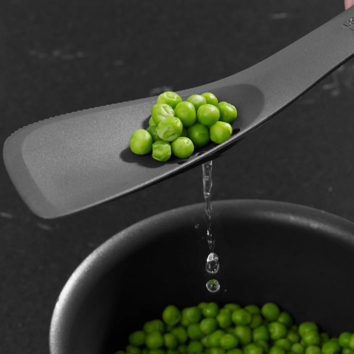 Joseph Joseph - Uni-tool 5-in-1 Silicone Kitchen Utensil, Slotted Spoon, Turner, Cutting Tool, Solid Spoon and Spatula in one- Grey