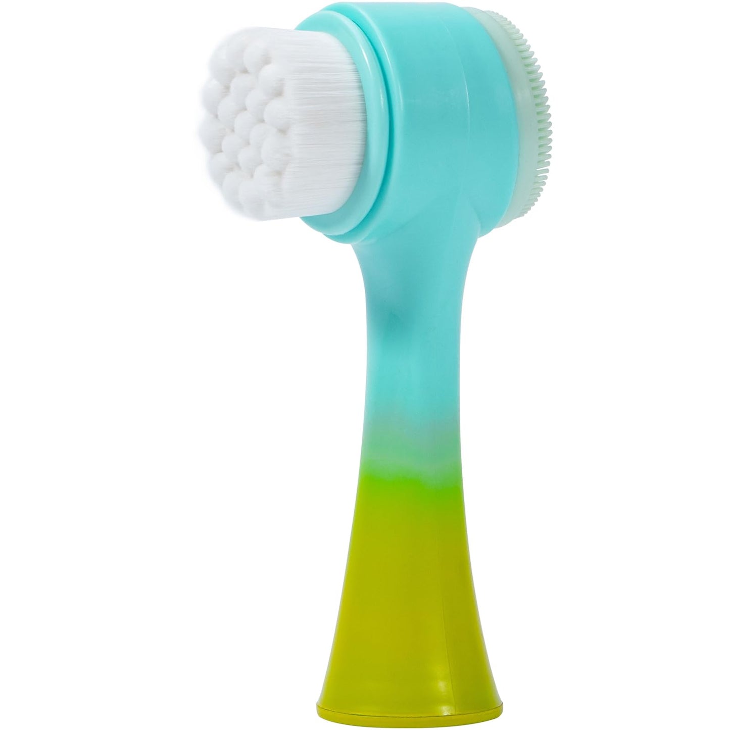 Face Brush 2 in 1, Facial Cleansing Exfoliating Scrubber Brush, Silicone Double Side Manual Face Wash Scrub Brush with Soft Bamboo Charcoal Fiber for Deep Pore Cleansing, Massaging, Skin Care
