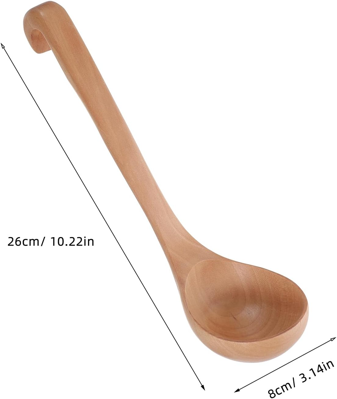 Alipis 2pcs Long Handle Spoon with Hook, Japanese Bamboo Spoons for Ramen, Vintage Acacia Ice Cream Scoop