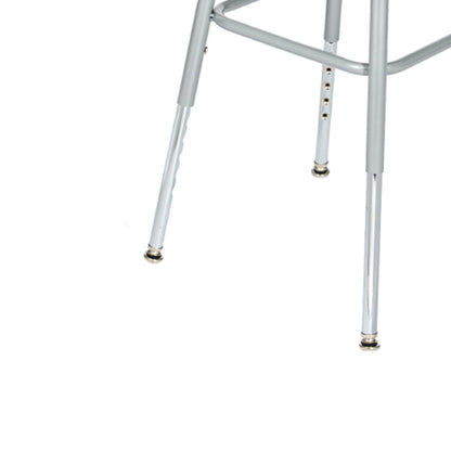OEF Furnishings OEF6330HB/2 Premium Commercial-Grade All-Purpose Square Stool with Backrest (Height-Adjustable, 30–38 inch Range, Gray Frame, Masonite Wood Seat, 2-Pack)