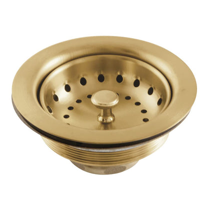Kingston Brass K111BBB Tacoma Stainless Steel Kitchen Sink Basket Strainer, Brushed Brass