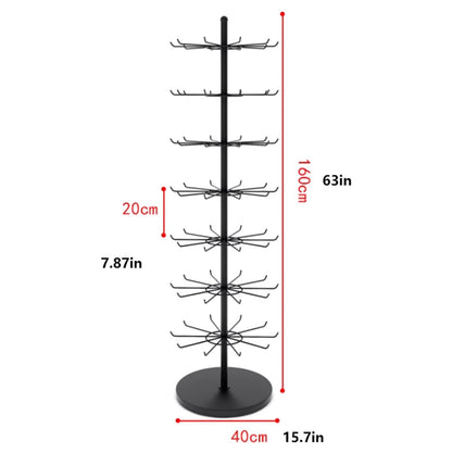 Rotating Retail Display Stand, Metal, Round Sock Display Rack, Commercial Clothing Store Shelf, for Handbags, Wreaths, Hats, Scarves, Jewelry & Crafts, 7Tier(Gold)