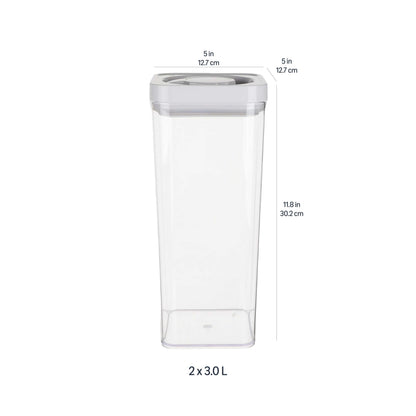 Amazon Basics Airtight Food Storage Containers, BPA Free, Dishwasher Safe, with Twist/Turn Lids, for Kitchen Pantry Organization, 10-Piece Square Set, Clear Plastic