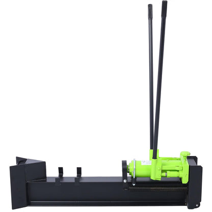 AMZSTAN 10 Ton Manual Hydraulic Log Splitter, Horizontal Steel Beam Wood Splitter with Wheels, 2-Speed Handle, Portable Firewood Splitter for Fireplace, Stove & Outdoor Use