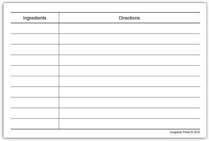 Recipe Index Cards, 40 Count - Size 4x6 - Black