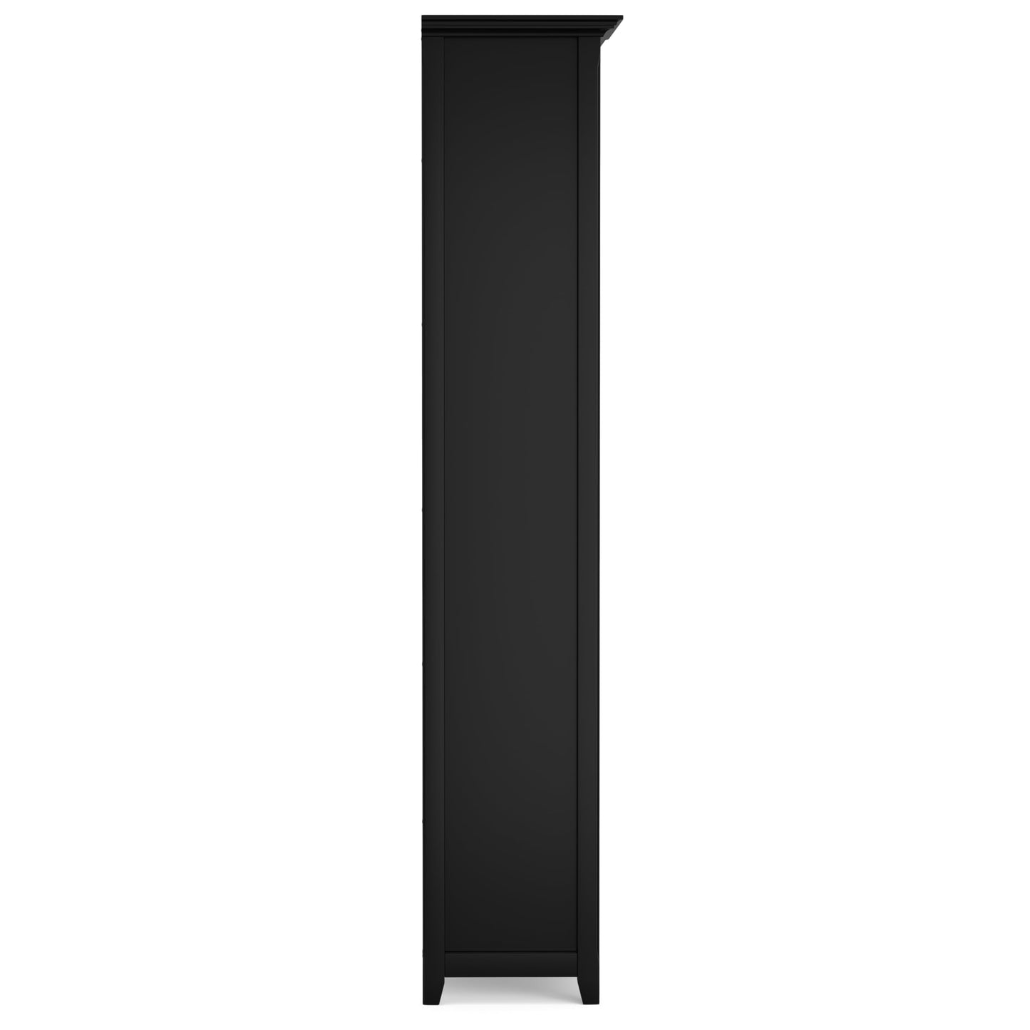 SIMPLIHOME Amherst Bookcase - 70 inch Tall 5-Shelf Solid Wood Bookshelf in Black, Transitional Storage for Living Room, Study Room or Office with Adjustable Shelves and Tapered Legs