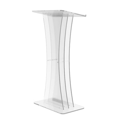 FixtureDisplays® Clear Acrylic Lucite Podium Pulpit Lectern 1803-3