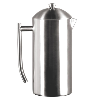 Frieling Coffee Press Stainless Steel French Press Coffee Maker - 44 oz, Brushed Stainless Steel - Double-Walled Insulated Zero Sediment Filter - For Home & Camping