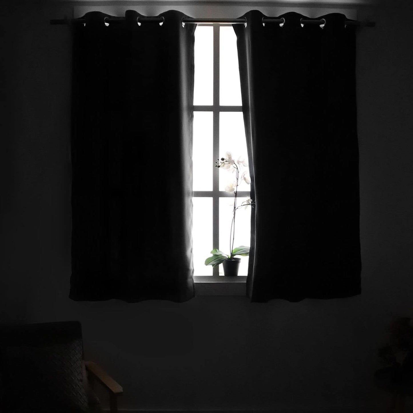 YoungsTex Blackout Curtains - Room Darkening Thermal Insulated Drapes, 63 Inch Long, Dark Grey, 2 Panels
