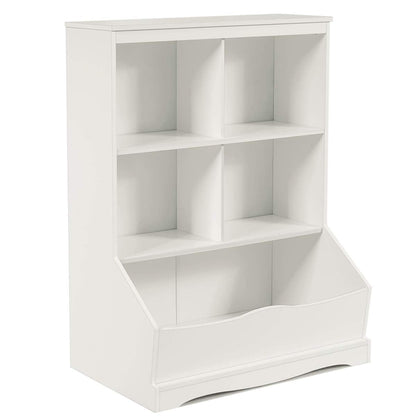 Giantex Storage Cabinet, Cubby Toy Organizer, 3 Shelf 4 Cube Units, Storage Bins Cubbies for Kids' Collections, Kids Bookshelf and Bookcase for Children Playroom Hallway Kindergarten School, White