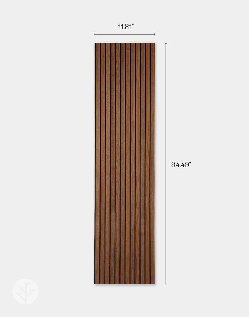 WVH Luxe American Walnut Acoustic Slat Wood Wall Panels, Measures 118.11" x 23.62", Premium Finish, Interior Decor for Walls & Ceilings, Noise Cancelling & Sound Absorbing for Home & Office, 2pcs