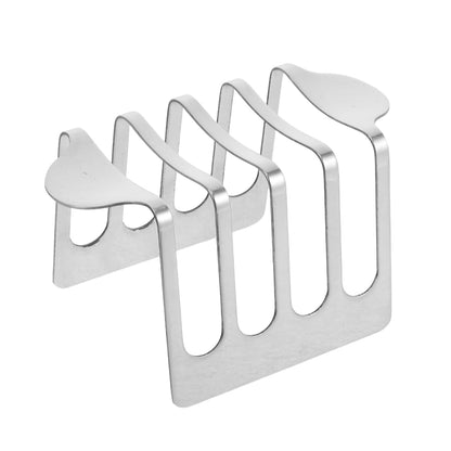 ABOOFAN 4-Slice Stainless Steel Toast Rack Bread Holder Kitchen Countertop Stand with Stable Base for Toast and Sandwich Display
