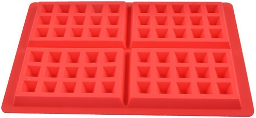 JKLcom Silicone Waffle Mold 4 Cavities Baking Tray for Waffle Cake Chocolate Craft Candy Soap, 2 Pack, Square