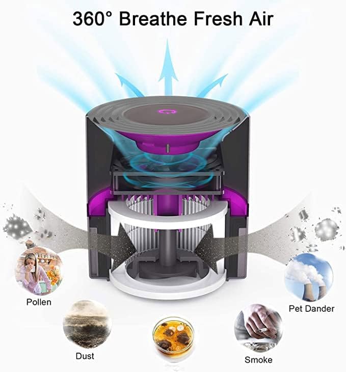 MEGAWISE H13 True HEPA Air Purifier Filter with Activated Charcoal Layer for Home, Smoke, Dust, Pet Dander