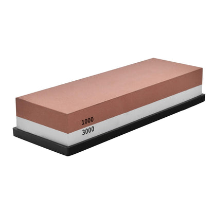 Klaus Meyer Premium Whetstone Knife Sharpening Stone 2 Side Grit 1000/3000 Waterstone- Whetstone Knife Sharpener- NonSlip Silicone Base