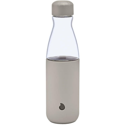 S'well Glass Original Water Bottle, 18oz, Lunar Grey, Borosilicate Glass Bottle With Protective Silicone Sleeve, Zero Plastic, Leakproof, BPA Free