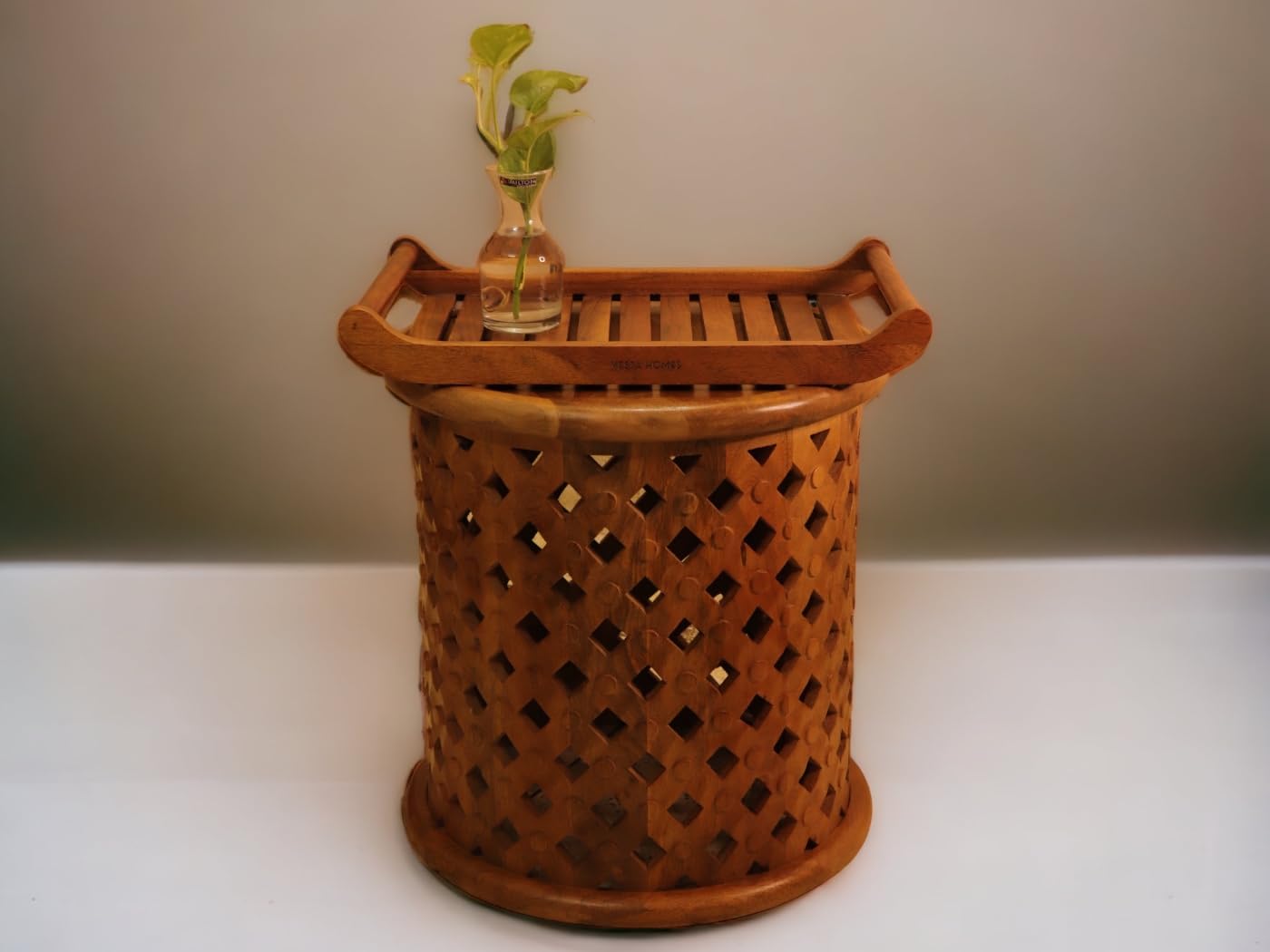 Extra Large Teak Wood Serving Tray - Handcrafted Wooden Serving Tray for Home, Kitchen, Office Organizer, 18*12*2.25