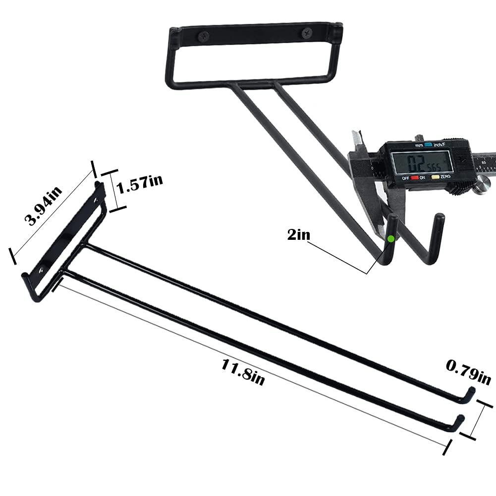 AMUFYSHH 4 Packs 12 Inch Wine Glass Racks Cup Wall Mounted Stemware Hanging Wine Glasses Holder Under Cabinet Wire Wine Decor Racks