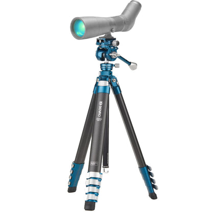 Benro CyanBird Pro Carbon Fiber Lightweight Tripod Kit for Birding & Wildlife for Scopes, Binoculars & Photography, Ball Head, Adjustable Legs, Arca-Swiss Plate, Flip Locks, 60" Max Ht, 9.9lb Payload