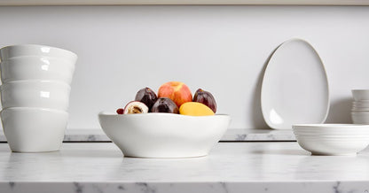 SIEBOLD 12.2'' Fruit Bowl for Kitchen Desktop, Modern Art Bowl,120oz Large Capacity,Can hold up to 10 full-size Baguettes, Grapes,Bananas, Pineapples