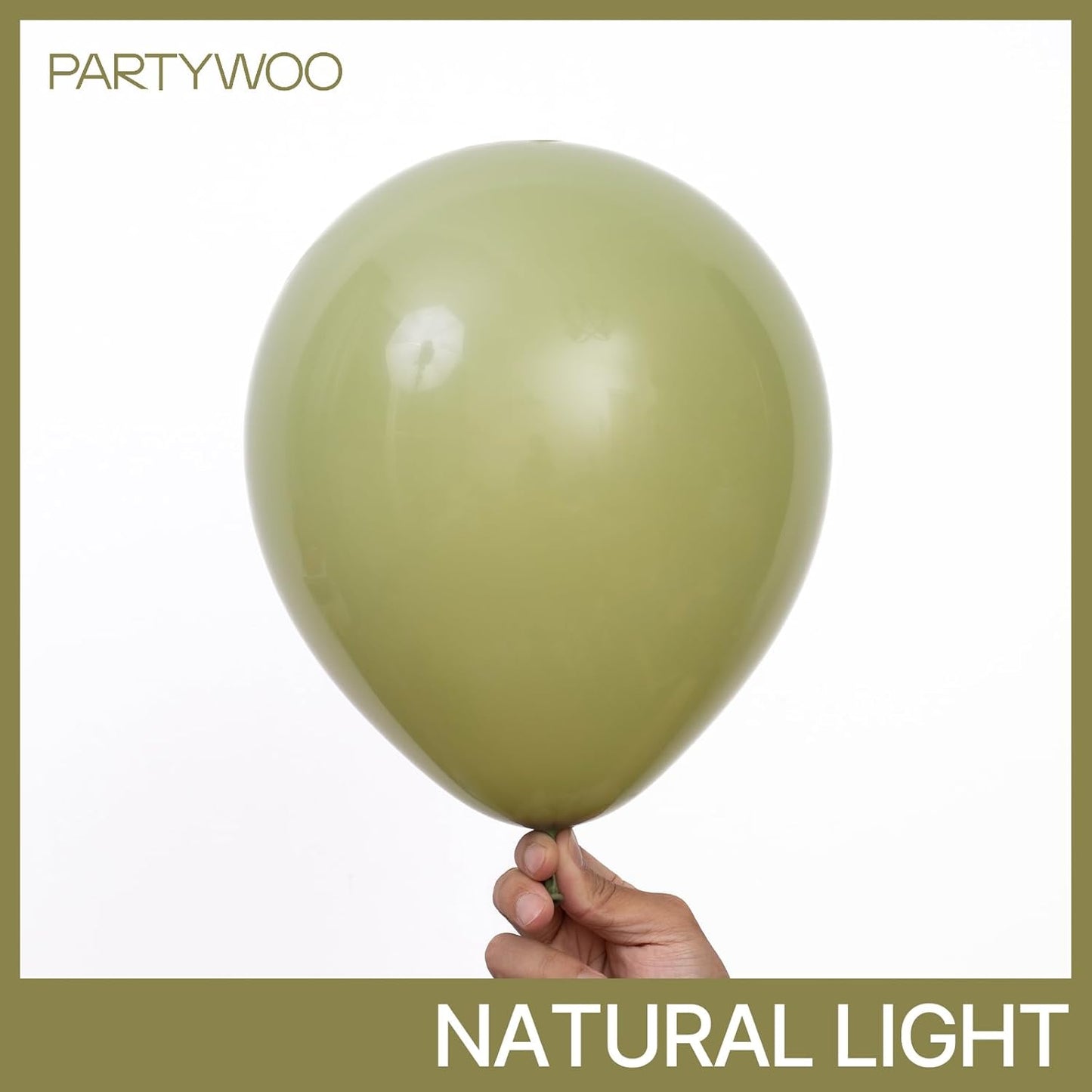 PartyWoo Sage Green Balloons - 127-Piece Latex Balloon Arch Kit for Weddings & Birthdays | Olive Boho Decor