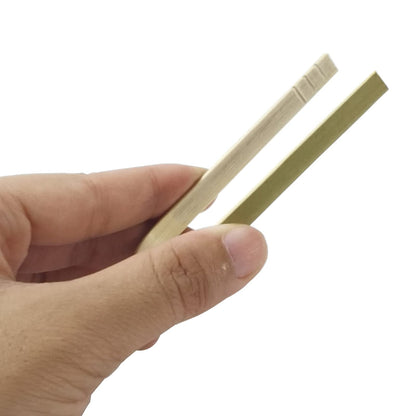 ROYHOO 100 Pack Bamboo Tongs Mini Bamboo Tongs Toaster Tongs for the Kitchen Cooking Tongs Teacup Clip Bread clip Roast Tongs, Green, 2.57, B-100