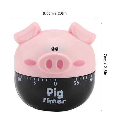 ‌shenruifa ‌‌‌‌‌‌Cute Cartoon Pig Kitchen Timer - Mechanical Cooking Timer Counter for Baking, Eggs & More (Pink)