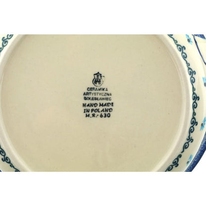 Polish Pottery Round Medium Baker with Handles made by Ceramika Artystyczna (Forget Me Not)