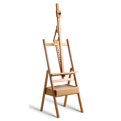 Easel Stand for Artist - Wooden H-Frame Studio Easel with Storage Drawer, Adjustable Height, Sturdy Wood Art Easels for