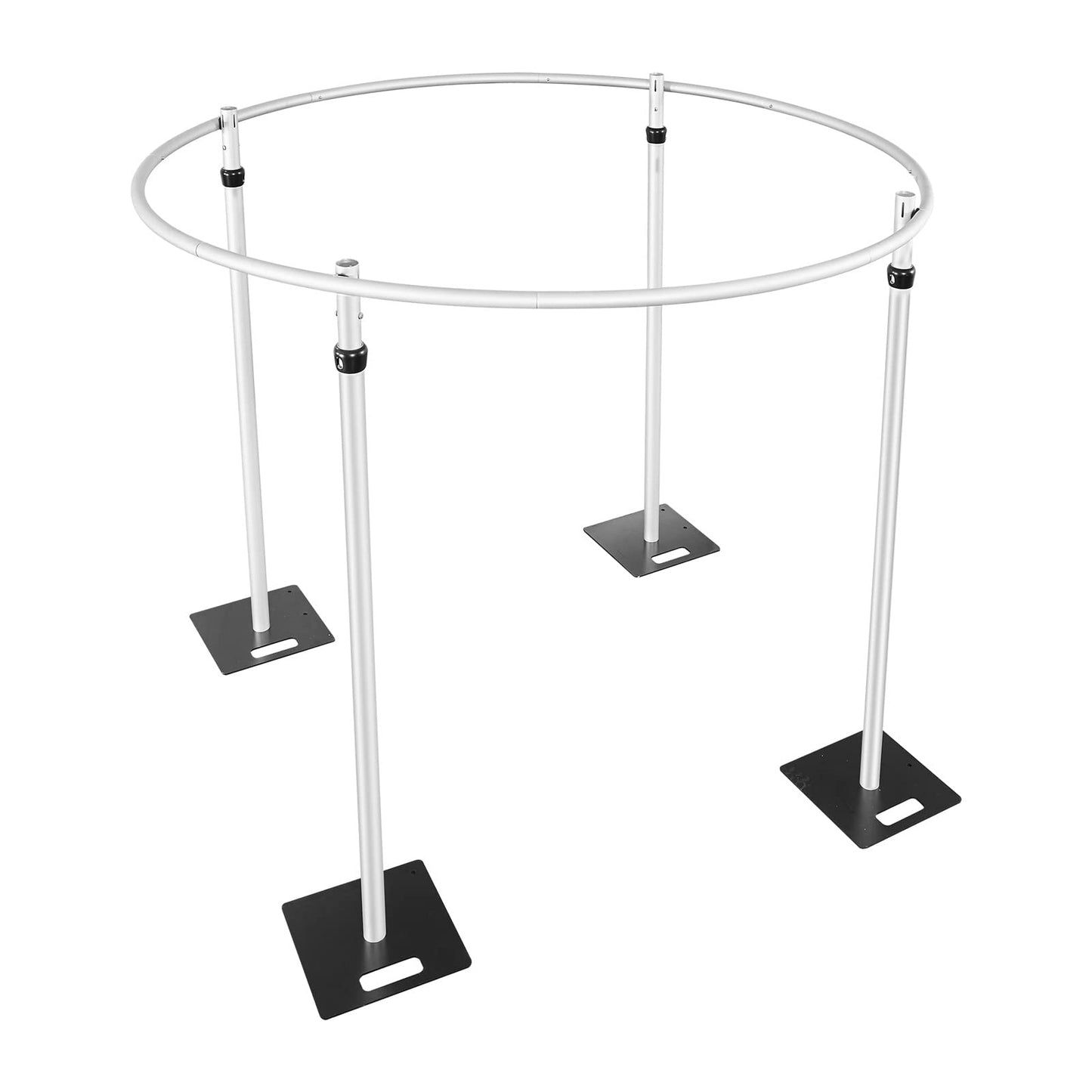 Hecis Portable Pipe and Drape Round Backdrop Stand , 6-10' Tall x 10' Wide Adjustable Round Backdrop Kit for Event， Party, Trade Shows and Wedding Decor