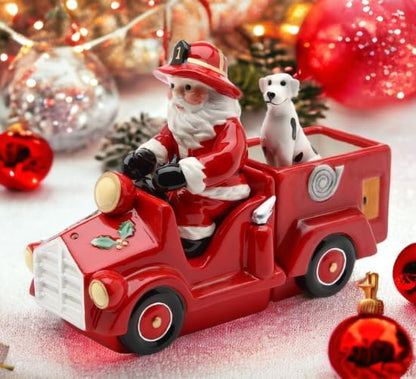 Cosmos Santa on Firetruck Salt and Pepper Set, 5.6-Inch Long