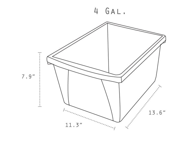 Storex 4 Gallon Storage Bin – Plastic Classroom Organizer for Books and Supplies, Yellow, 1-Pack (61453A06C)