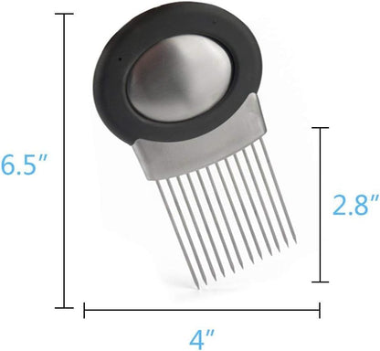 Stainless Steel Slicer Chopper, All-In-One Onion Holder for Tomato, Lime, Lemon with Odor Remover Tool