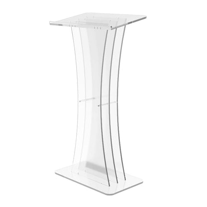 FixtureDisplays® Clear Acrylic Lucite Podium Pulpit Lectern 1803-3