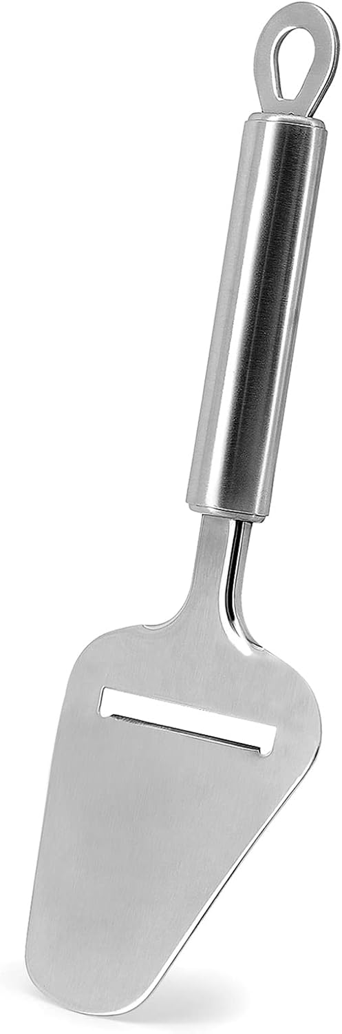 Cheese Slicer Stainless Steel - Heavy Duty Plane Cheese Cutter, Shaver, Server for Semi-Soft, Semi-Hard Cheese