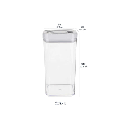 Amazon Basics Airtight Food Storage Containers, BPA Free, Dishwasher Safe, with Twist/Turn Lids, for Kitchen Pantry Organization, 10-Piece Square Set, Clear Plastic