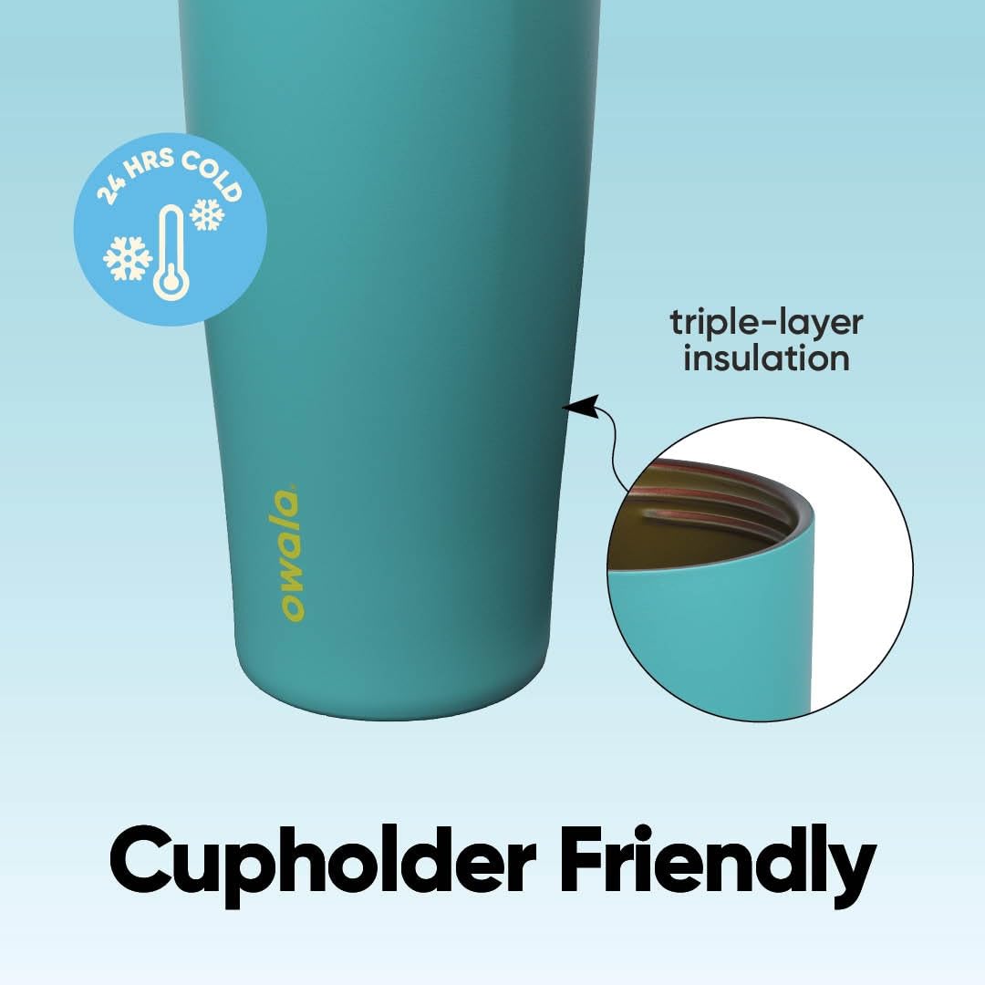 Owala FreeSip Sway Insulated Stainless Steel Water Bottle with Two-Way Spout, Built-In Straw and Bucket Handle, Made for Travel, School, and Sports, 30oz, BPA Free, Leak Proof, Summer Sweetness