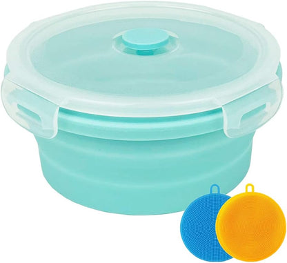 CARTINTS Small Collapsible Bowl, Silicone Food Storage Containers for Camping with Airtight Lids